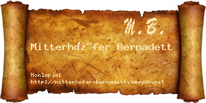Mitterhöfer Bernadett névjegykártya